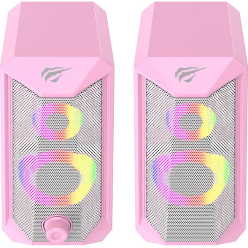 Głośniki komputerowe Havit SK202 pink 2.0 RGB (różowe)