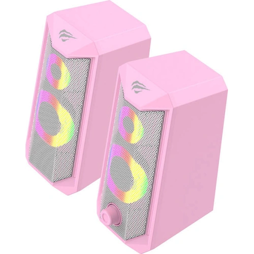Głośniki komputerowe Havit SK202 pink 2.0 RGB (różowe)