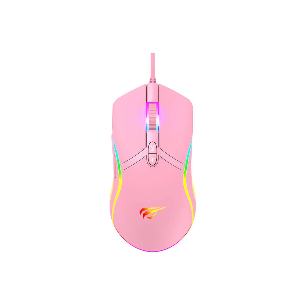 Wholesale Havit MS1026 Gaming Mouse RGB 1000-6400 DPI (pink) - HVT182PNK - {ean13} - Hurt
