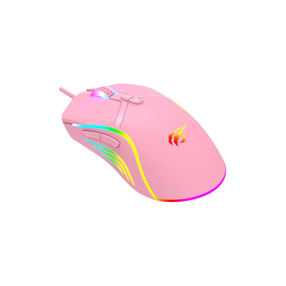 Wholesale Havit MS1026 Gaming Mouse RGB 1000-6400 DPI (pink) - HVT182PNK - {ean13} - Hurt