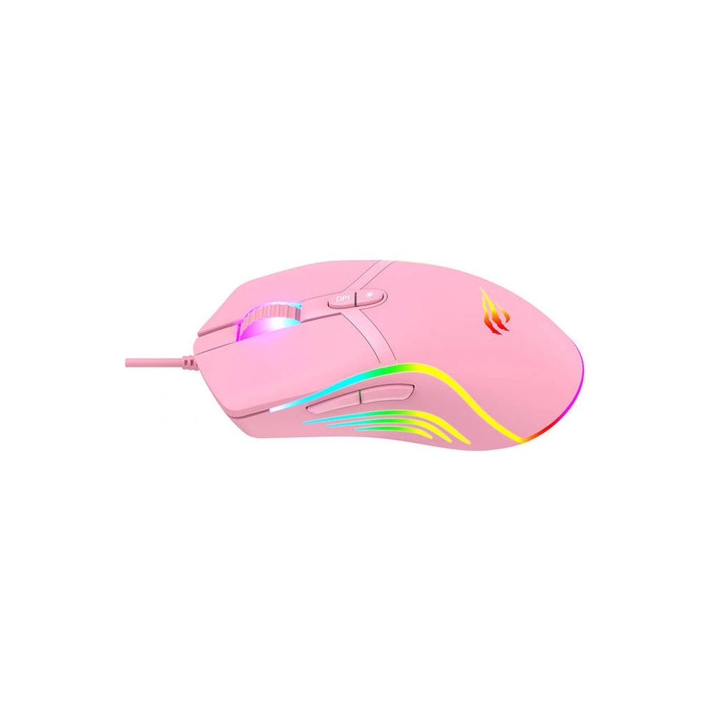 Hurtownia GSM - Mysz gamingowa Havit MS1026 RGB 1000-6400 DPI (różowa) - HVT182PNK - {ean13} - Hurt