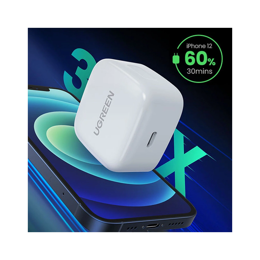 Hurtownia GSM - Nabíječka UGREEN CD137 USB-C Power Delivery 3.0 Quick Charge 4.0 20W 3A (UK zástrčka) bílá - UGR1234WHT - {ean13} - Hurt