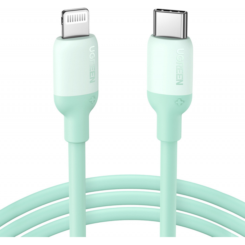 Ugreen Distributor - 6957303823086 - UGR1236GRN - UGREEN US387 fast charging cable USB Type C - Lightning (MFI certified) chip C94 Power Delivery 1m green - B2B homescreen