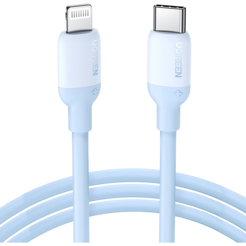 Ugreen Distributor - 6957303823130 - UGR1237BLU - UGREEN US387 fast charging cable USB Type C - Lightning (MFI certified) chip C94 Power Delivery 1m blue - B2B homescreen