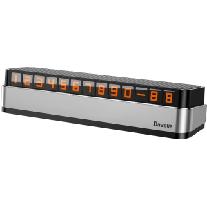 Baseus Moonlight Box Series silver parking number plate with telephone number
