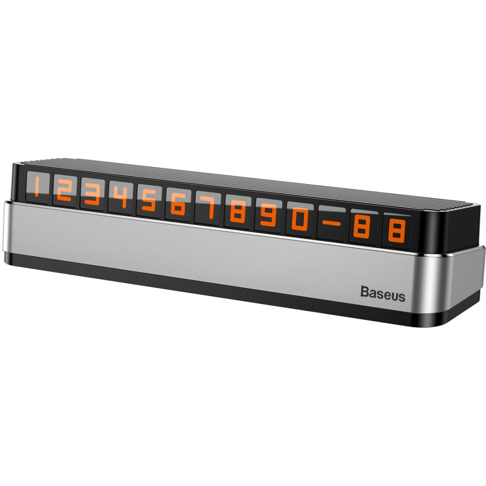 Hurtownia GSM - Parkingowa tabliczka z numerem telefonu Baseus Moonlight Box Series srebrny - BSU3324SLV - {ean13} - Hurt