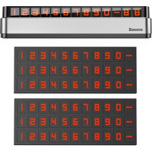Wholesale Baseus Moonlight Box Series silver parking number plate with telephone number - BSU3324SLV - {ean13} - Hurt