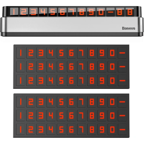 Parkingowa tabliczka z numerem telefonu Baseus Moonlight Box Series srebrny