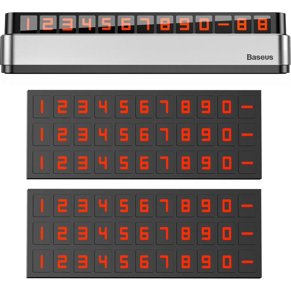 Wholesale Baseus Moonlight Box Series silver parking number plate with telephone number - BSU3324SLV - {ean13} - Hurt