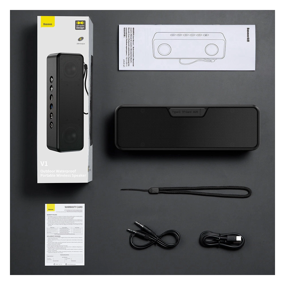 Hurtownia GSM - Bezdrátový Bluetooth reproduktor Baseus V1 vodotěsný černý - BSU3328BLK - {ean13} - Hurt