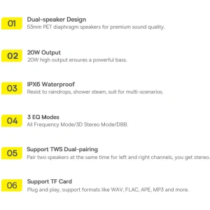 Wholesale Baseus V1 wireless waterproof bluetooth speaker black - BSU3328BLK - {ean13} - Hurt