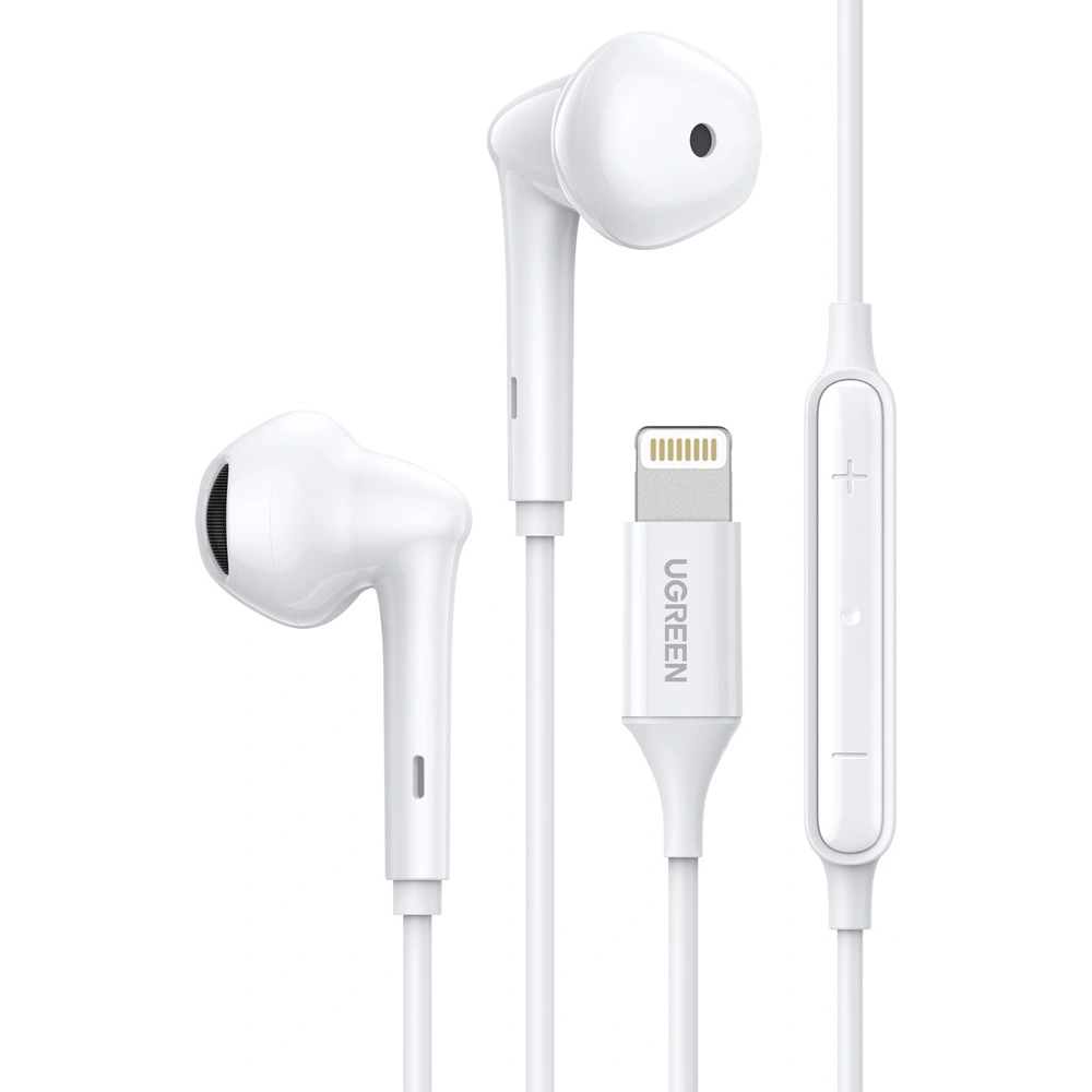 Wholesale UGREEN EP101 in -ear Lightning headphones with remote and microphone MFI white - UGR1242WHT - {ean13} - Hurt