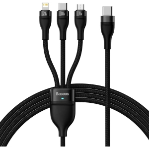 Hurtownia GSM - Kabel 3w1 Baseus Flash Series II USB-C - USB-C, Lightning, micro USB 100W 1,5m czarny - BSU3329BLK - {ean13} - Hurt