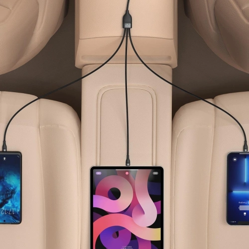 Kabel 3w1 Baseus Flash Series II USB-C  - USB-C, Lightning, micro USB 100W 1,5m czarny