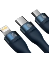 Hurtownia GSM - Kabel 3w1 Baseus Flash Series II USB-C/USB-A - USB-C, Lightning, micro USB 100W 1,5m niebieski - BSU3330BLU - {ean13} - Hurt