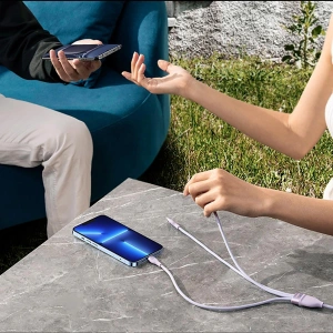 Hurtownia GSM - Kabel 3w1 Baseus Flash Series II USB-C/USB-A - USB-C, Lightning, micro USB 100W 1,5m niebieski - BSU3330BLU - {ean13} - Hurt