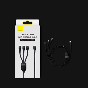 Hurtownia GSM - Kabel 3w1 Baseus Flash Series II USB-C/USB-A - USB-C, Lightning, micro USB 100W 1,5m niebieski - BSU3330BLU - {ean13} - Hurt