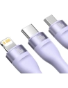 Hurtownia GSM - Kabel 3w1 Baseus Flash Series II USB-C/USB-A - USB-C, Lightning, micro USB 100W 1,5m fioletowy - BSU3331PRP - {ean13} - Hurt