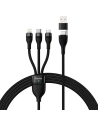 Kabel 3w1 Baseus Flash Series II USB-C/USB-A - USB-C, Lightning, micro USB 100W 1,2m černý
