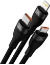 Hurtownia GSM - Kabel 3w1 Baseus Flash Series II USB-C/USB-A - USB-C, Lightning, micro USB 100W 1,2m černý - BSU3332BLK - {ean13} - Hurt