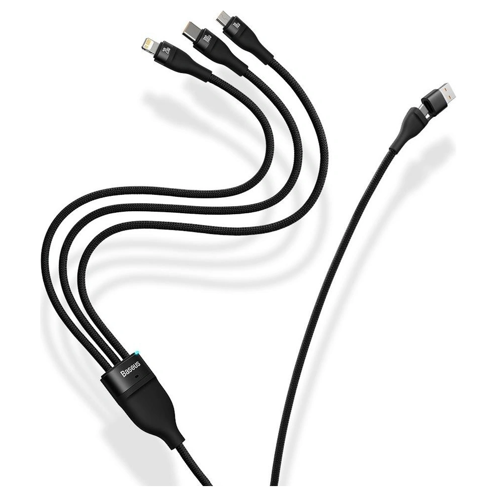 Hurtownia GSM - Kabel 3w1 Baseus Flash Series II USB-C/USB-A - USB-C, Lightning, micro USB 100W 1,2m modrý - BSU3333BLU - {ean13} - Hurt