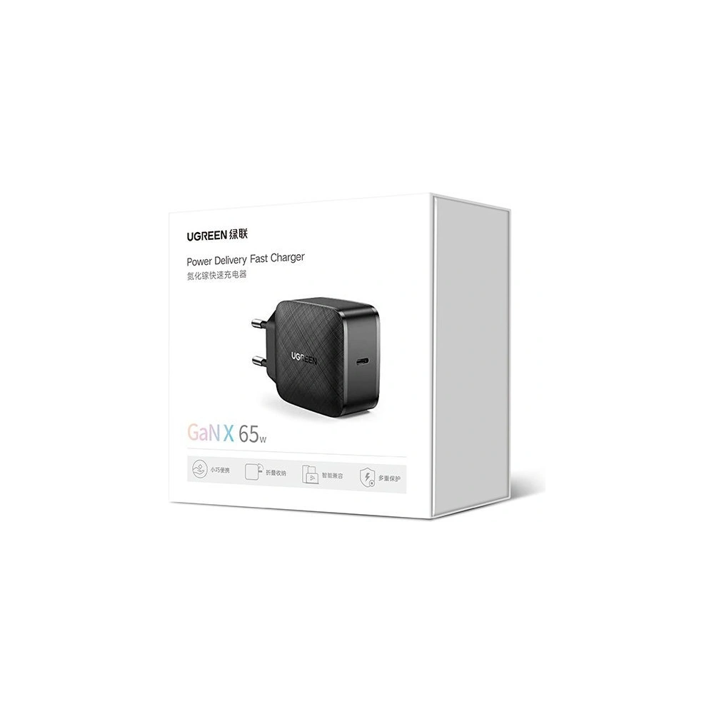 Hurtownia GSM - Ładowarka sieciowa UGREEN CD217 GaN 65W USB-C Quick Charge 3.0 Power Delivery czarny - UGR1244BLK - {ean13} - Hurt