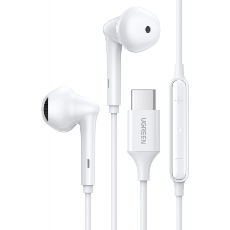 Ugreen Distributor - 6957303867004 - UGR1245WHT - UGREEN EP101 in -ear USB Type C headphones with remote and microphone white - B2B homescreen