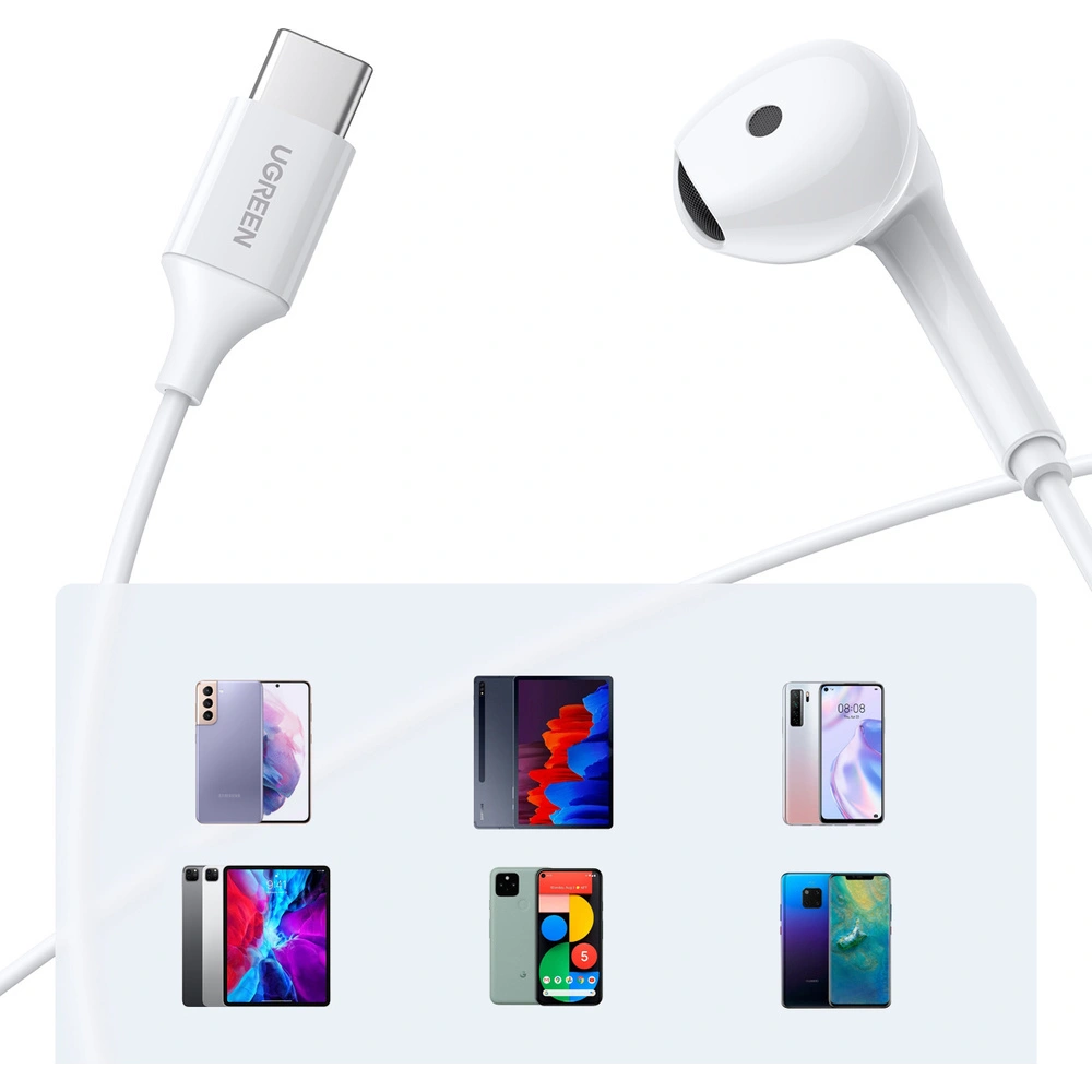 Hurtownia GSM - Sluchátka UGREEN EP101 USB-C s ovladačem a mikrofonem bílá - UGR1245WHT - {ean13} - Hurt