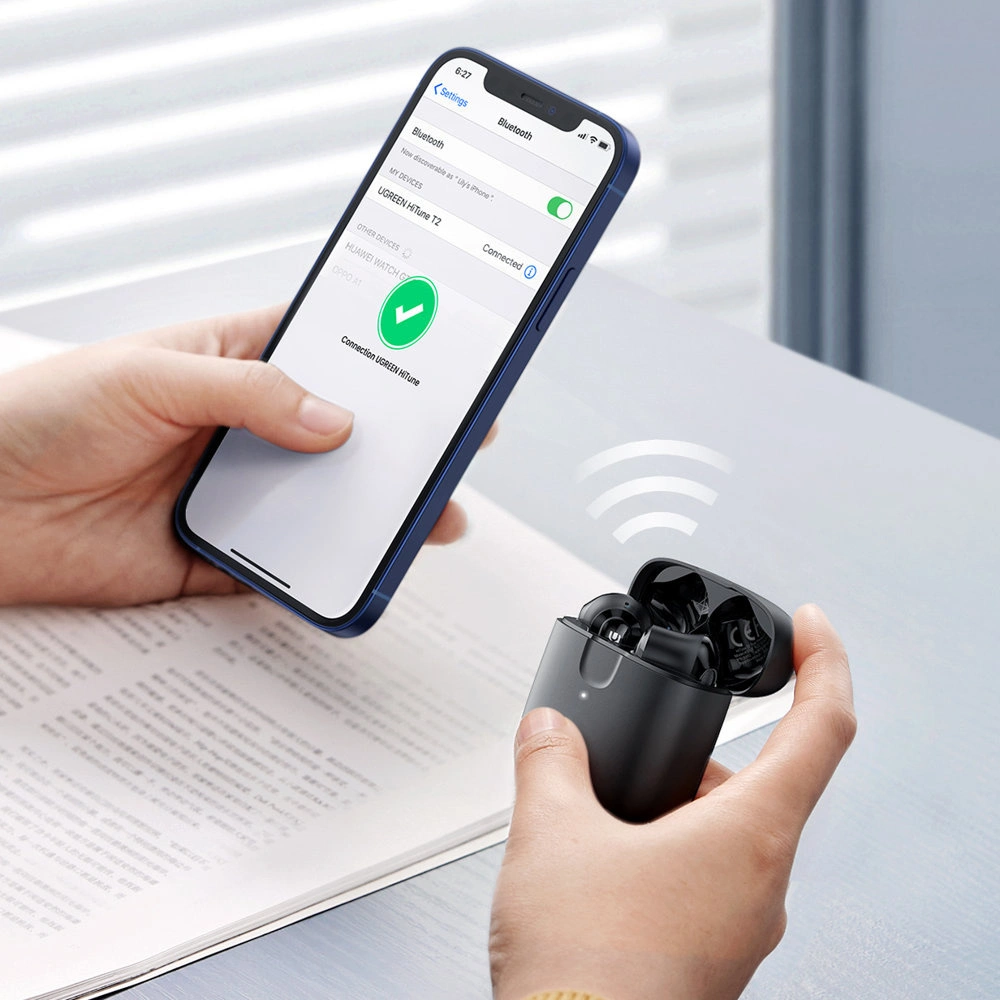 Hurtownia GSM - Bezprzewodowe słuchawki UGREEN WS105 HiTune T2 ENC Bluetooth 5.0 czarny - UGR1247BLK - {ean13} - Hurt