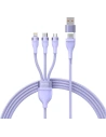 Kabel 3w1 Baseus Flash Series II USB-C/USB-A  - USB-C, Lightning, micro USB 100W 1,2m fioletowy