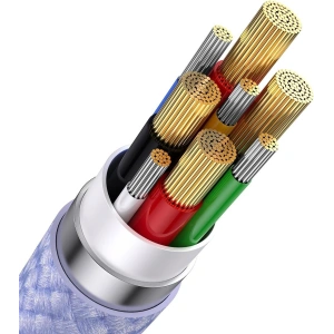 Hurtownia GSM - Kabel 3w1 Baseus Flash Series II USB-C/USB-A - USB-C, Lightning, micro USB 100W 1,2m fioletowy - BSU3334PRP - {ean13} - Hurt