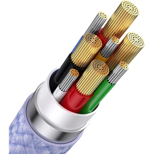 Kabel 3w1 Baseus Flash Series II USB-C/USB-A  - USB-C, Lightning, micro USB 100W 1,2m fioletowy