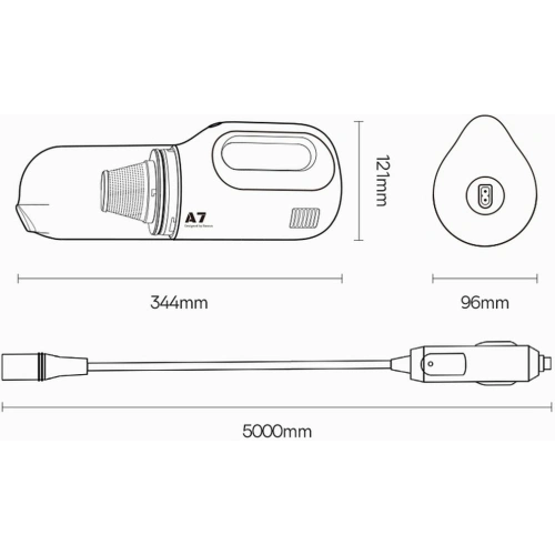 Odkurzacz samochodowy Baseus A7 90W 6000Pa ciemnoszary
