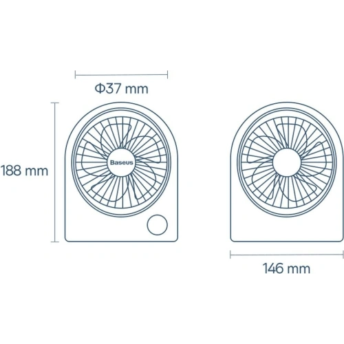 Wentylator biurkowy Baseus Serenity Fan Pro biały