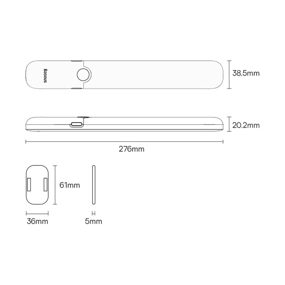 Wholesale Baseus Sunshine Series wardrobe light with PIR motion detector 1200 mAh white - BSU3337WHT - {ean13} - Hurt