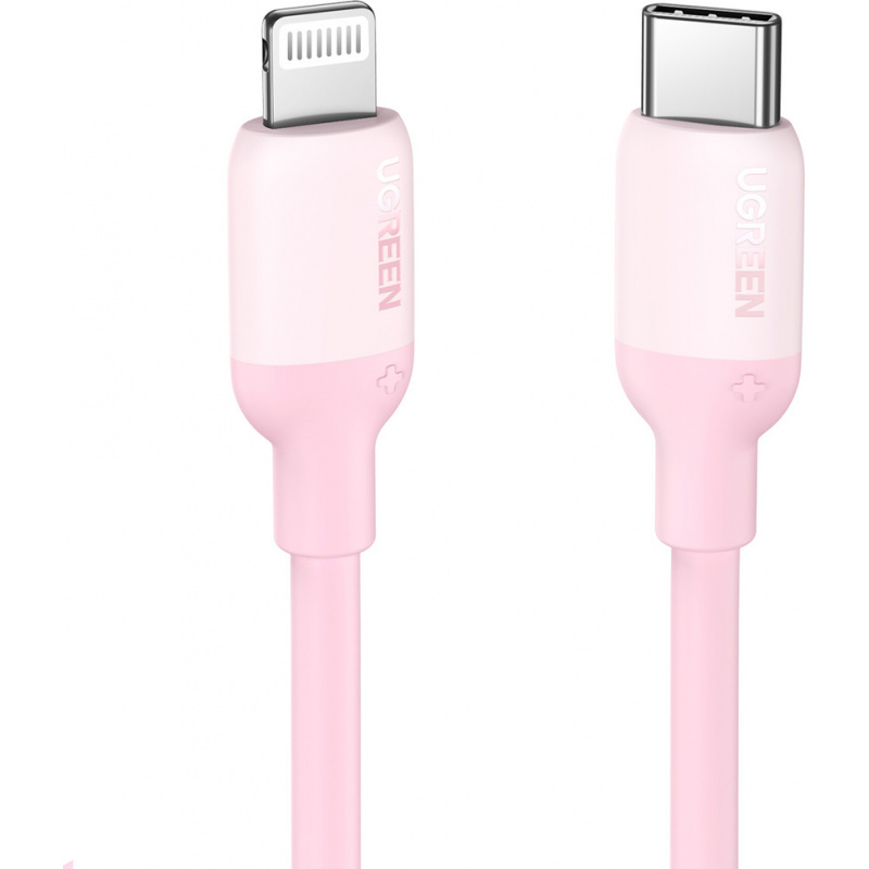 Ugreen Distributor - 6957303866250 - UGR1248PNK - UGREEN US387 fast charging cable USB Type C - Lightning (MFI certified) chip C94 Power Delivery 1m pink - B2B homescreen