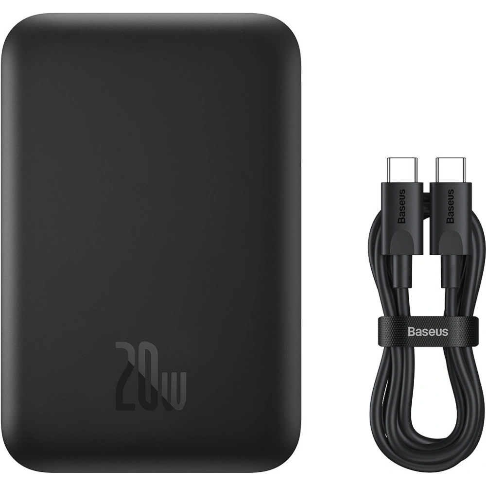 Hurtownia GSM - Powerbank Baseus magnetický 6000mAh 20W + kabel USB Typ C 60W 50cm černý - BSU3346BLK - {ean13} - Hurt