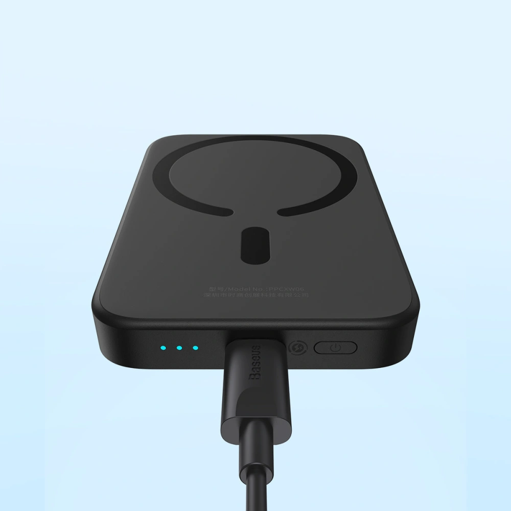 Hurtownia GSM - Powerbank Baseus magnetický 6000mAh 20W + kabel USB Typ C 60W 50cm černý - BSU3346BLK - {ean13} - Hurt