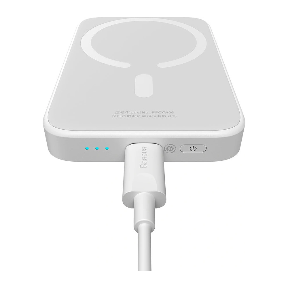 Hurtownia GSM - Powerbank Baseus magnetický 6000mAh 20W + kabel USB Typ C 60W 50cm bílý - BSU3347WHT - {ean13} - Hurt