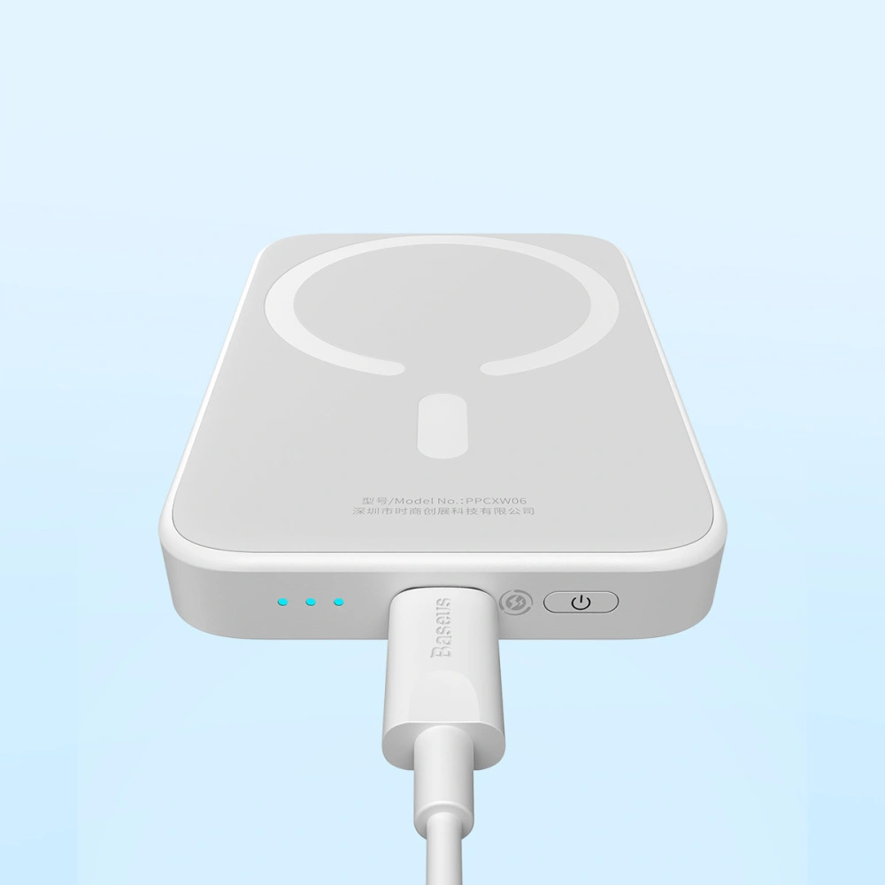Hurtownia GSM - Powerbank Baseus magnetický 6000mAh 20W + kabel USB Typ C 60W 50cm bílý - BSU3347WHT - {ean13} - Hurt