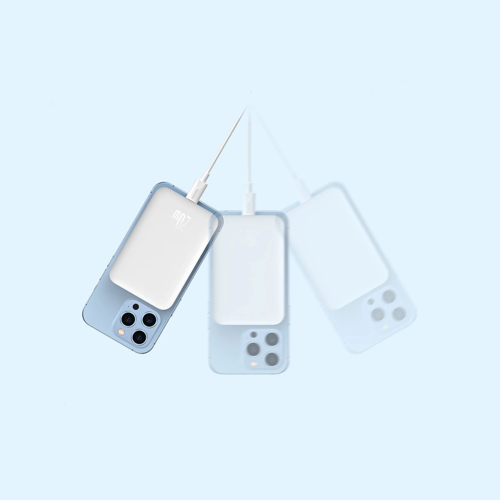 Hurtownia GSM - Powerbank Baseus magnetický 6000mAh 20W + kabel USB Typ C 60W 50cm bílý - BSU3347WHT - {ean13} - Hurt