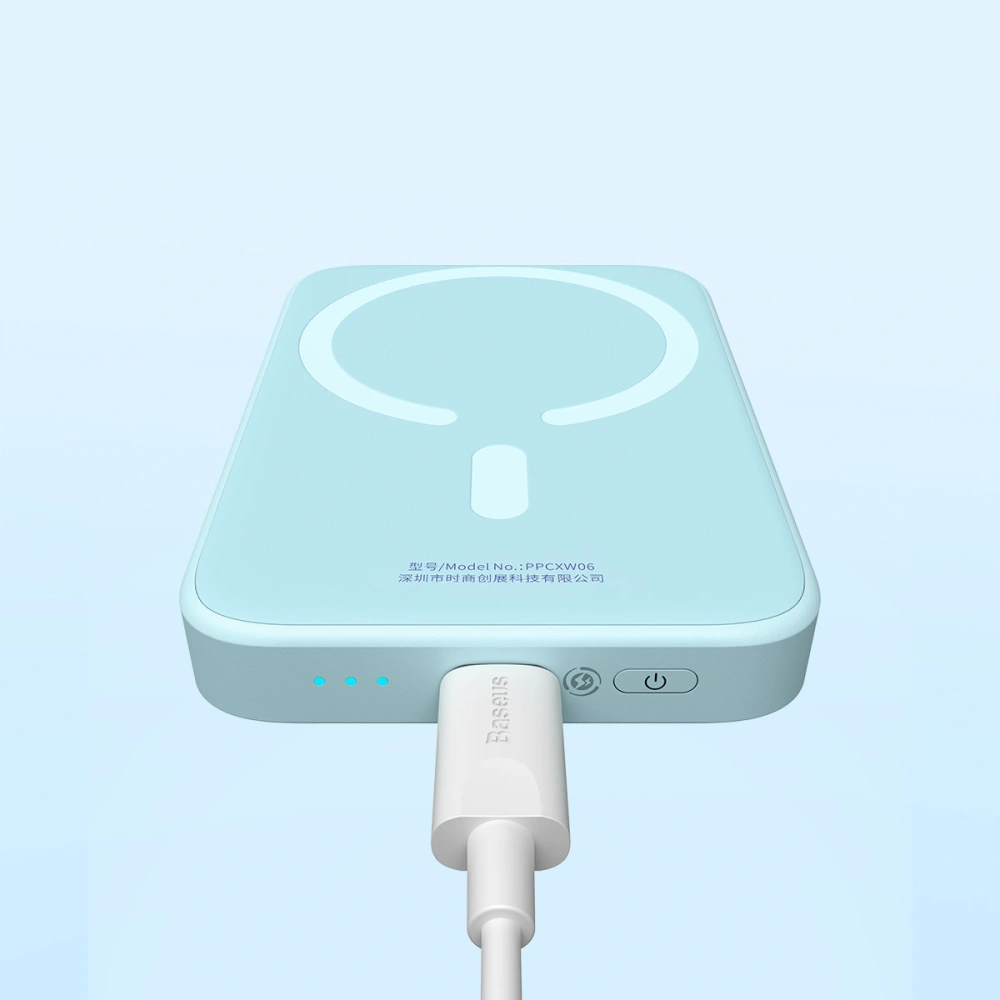 Hurtownia GSM - Powerbank Baseus magnetický 6000mAh 20W + kabel USB Typ C 60W 50cm modrý - BSU3348BLU - {ean13} - Hurt