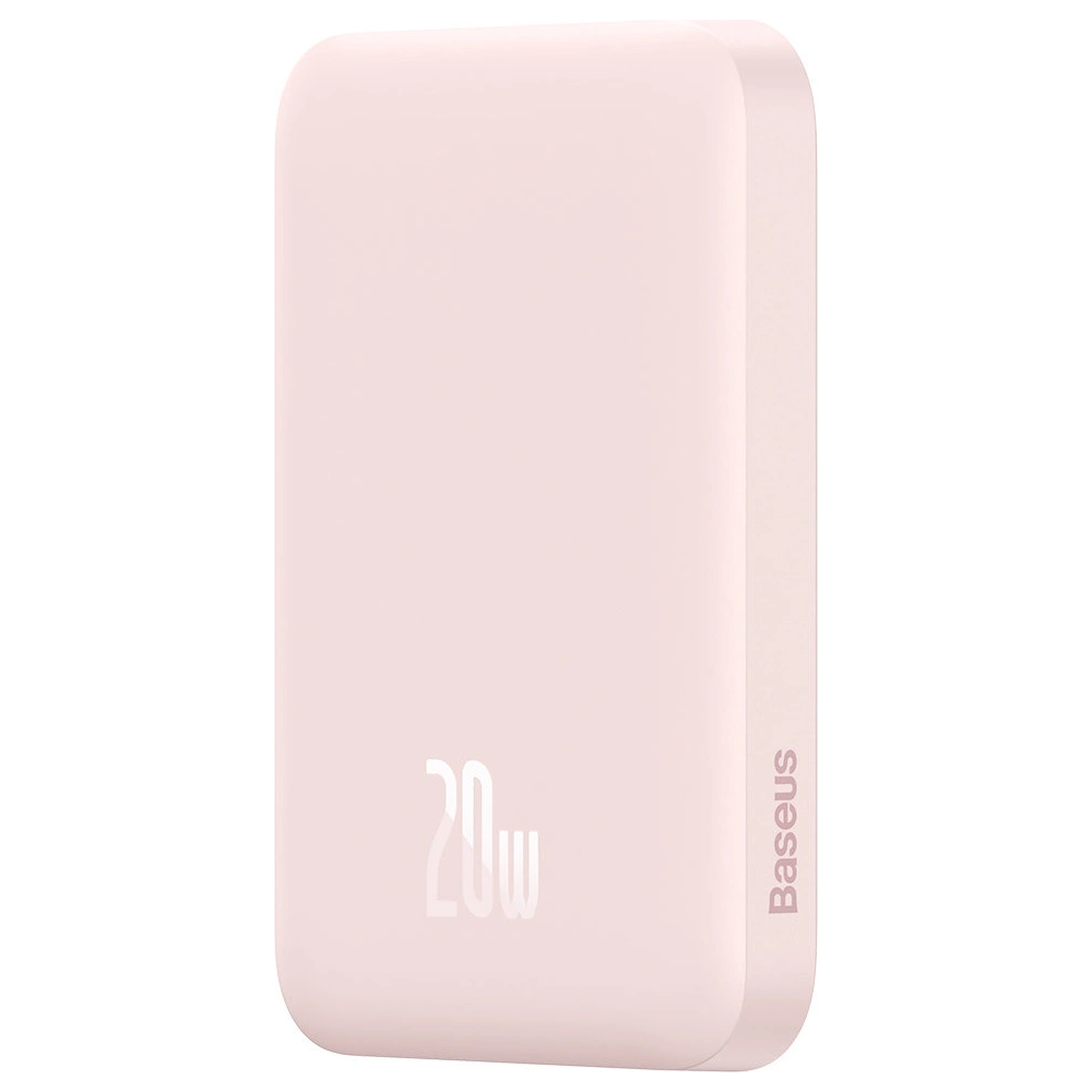 Powerbank Baseus magnetický 6000mAh 20W + kabel USB Typ C 60W 50cm růžový