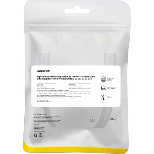Kabel HDMI 2.0 Baseus High Definition Series 4K 60Hz 1m czarny