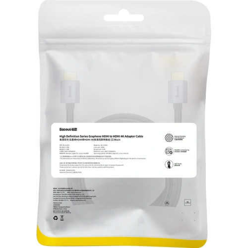 Kabel HDMI 2.0 Baseus High Definition Series 4K 60Hz 5m czarny