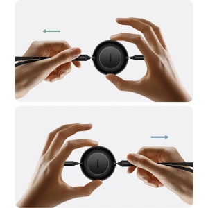 Hurtownia GSM - Zwijany kabel 3w1 Baseus Bright Mirror 2 USB-A - micro USB + Lightning + USB-C 66W 1.1m czarny - BSU3355BLK - {ean13} - Hurt