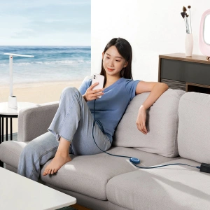 Hurtownia GSM - Zwijany kabel 3w1 Baseus Bright Mirror 2 USB-A - micro USB + Lightning + USB-C 66W 1.1m niebieski - BSU3356BLU - {ean13} - Hurt