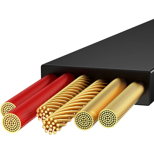 Zwijany kabel 3w1 Baseus Bright Mirror 2 USB-A - micro USB + Lightning + USB-C 66W 1.1m fioletowy