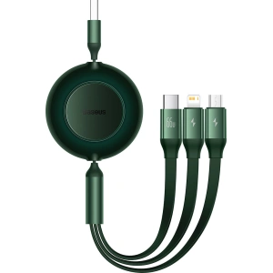 Hurtownia GSM - Zwijany kabel 3w1 Baseus Bright Mirror 2 USB-A - micro USB + Lightning + USB-C 66W 1.1m zielony - BSU3358GRN - {ean13} - Hurt