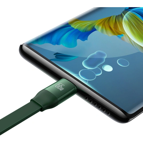 Zwijany kabel 3w1 Baseus Bright Mirror 2 USB-A - micro USB + Lightning + USB-C 66W 1.1m zielony